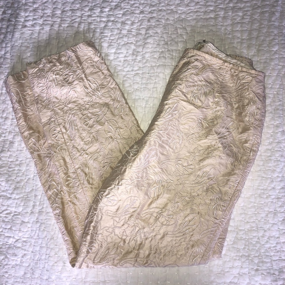 Lafayette 148 Cream Embroidered Pants